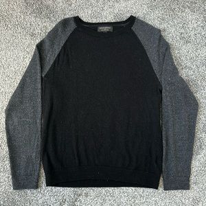 Black Gray Merino Wool Sweater Banana Republic Medium